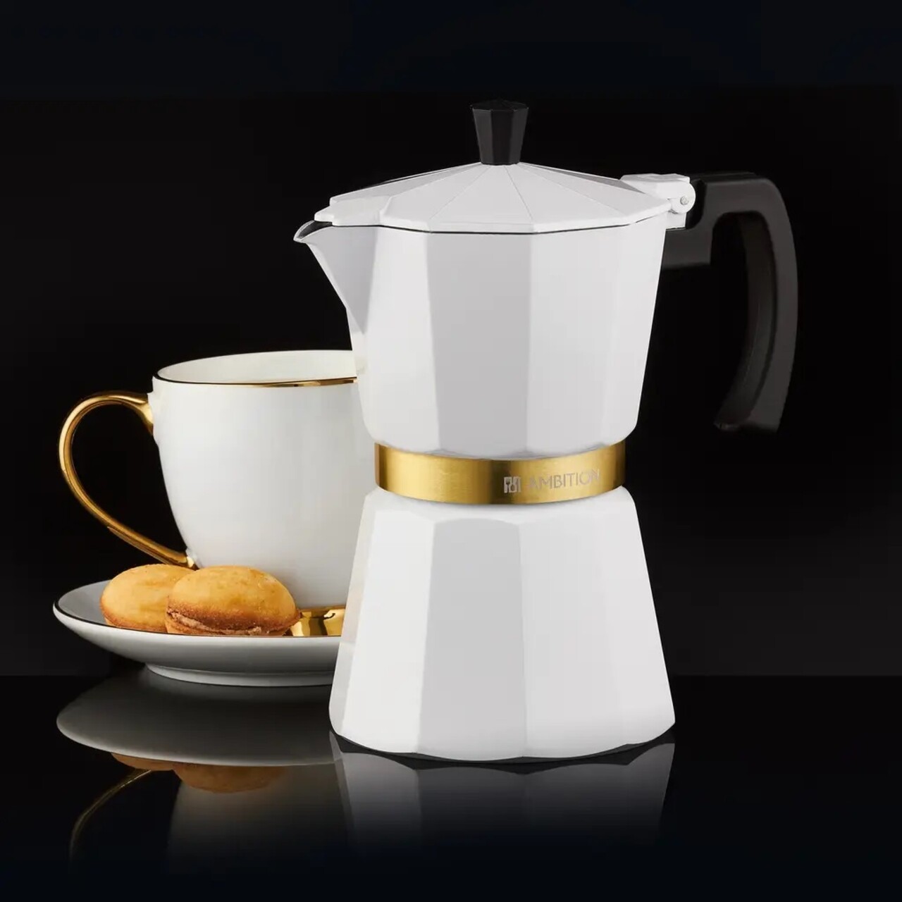 Cafetiera filtru aluminiu 6 persoane Royal, Ambition, 300 ml, alb - imagine 4